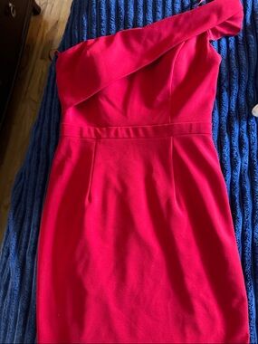 Aqua One-Shoulder Fuchsia Sheath Dress size 4. Worn once.